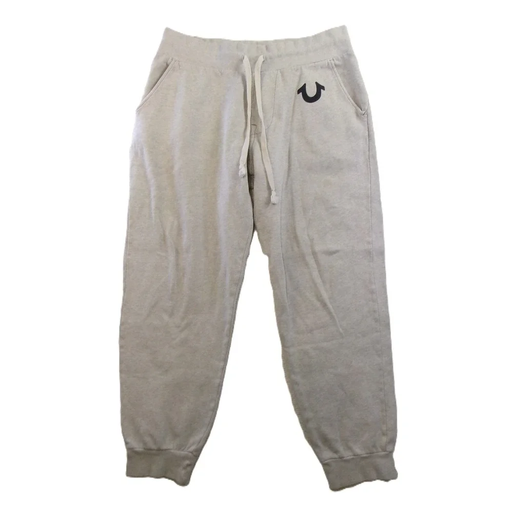 True Religion Classic Logo Jogger‎ Mens Medium Gray Horseshoe Sweatpant